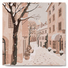 Carica l'immagine nel visualizzatore di Gallery, Mini Kit da Dipingere con i Numeri 20x20cm con cornice - Tranquilla città innevata