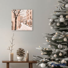 Carica l'immagine nel visualizzatore di Gallery, Mini Kit da Dipingere con i Numeri 20x20cm con cornice - Tranquilla città innevata