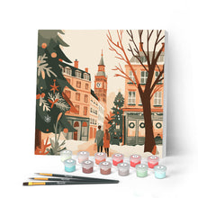 Carica l'immagine nel visualizzatore di Gallery, Mini Kit da Dipingere con i Numeri con cornice - Natale a Londra