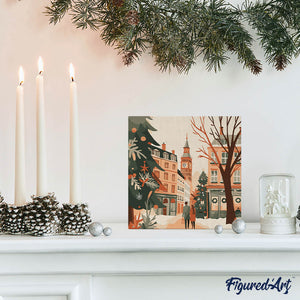 Mini Kit da Dipingere con i Numeri 20x20cm con cornice - Natale a Londra