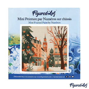 Mini Kit da Dipingere con i Numeri 20x20cm con cornice - Natale a Londra