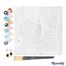 Carica l&#39;immagine nel visualizzatore di Gallery, Mini Kit da Dipingere con i Numeri 20x20cm con cornice - Natale a Londra