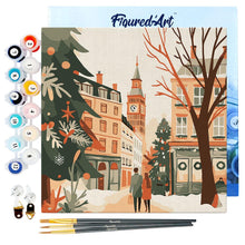 Carica l&#39;immagine nel visualizzatore di Gallery, Mini Kit da Dipingere con i Numeri 20x20cm con cornice - Natale a Londra