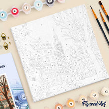 Carica l'immagine nel visualizzatore di Gallery, Mini Kit da Dipingere con i Numeri 20x20cm con cornice - Natale a Londra