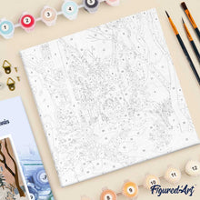 Carica l'immagine nel visualizzatore di Gallery, Mini Kit da Dipingere con i Numeri 20x20cm con cornice - Villaggio innevato