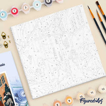 Carica l'immagine nel visualizzatore di Gallery, Mini Kit da Dipingere con i Numeri 20x20cm con cornice - Vicolo innevato