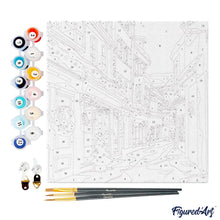 Carica l&#39;immagine nel visualizzatore di Gallery, Mini Kit da Dipingere con i Numeri 20x20cm con cornice - Vicolo natalizio rosa