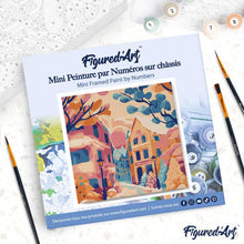 Carica l'immagine nel visualizzatore di Gallery, Mini Kit da Dipingere con i Numeri 20x20cm con cornice - Deliziosa città innevata