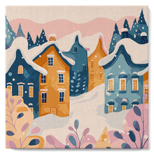 Carica l'immagine nel visualizzatore di Gallery, Mini Kit da Dipingere con i Numeri 20x20cm con cornice - Delizioso villaggio invernale
