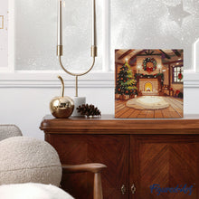 Carica l&#39;immagine nel visualizzatore di Gallery, Mini Kit da Dipingere con i Numeri 20x20cm con cornice - Stanza natalizia accogliente