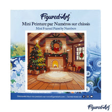 Carica l&#39;immagine nel visualizzatore di Gallery, Mini Kit da Dipingere con i Numeri 20x20cm con cornice - Stanza natalizia accogliente