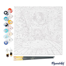 Carica l&#39;immagine nel visualizzatore di Gallery, Mini Kit da Dipingere con i Numeri 20x20cm con cornice - Stanza natalizia accogliente