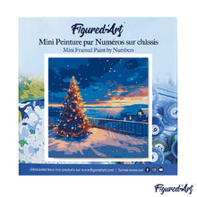 Carica l&#39;immagine nel visualizzatore di Gallery, Mini Kit da Dipingere con i Numeri 20x20cm con cornice - Scintillante tramonto natalizio