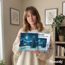 Carica l'immagine nel visualizzatore di Gallery, Mini Kit da Dipingere con i Numeri 20x20cm con cornice - Notte stellata di Natale