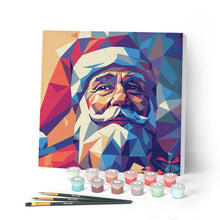 Carica l'immagine nel visualizzatore di Gallery, Mini Kit da Dipingere con i Numeri con cornice - Babbo Natale poligonale