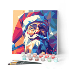 Carica l'immagine nel visualizzatore di Gallery, Mini Kit da Dipingere con i Numeri con cornice - Babbo Natale poligonale