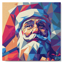 Carica l'immagine nel visualizzatore di Gallery, Mini Kit da Dipingere con i Numeri 20x20cm con cornice - Babbo Natale poligonale