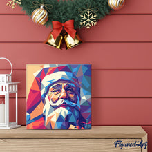 Carica l'immagine nel visualizzatore di Gallery, Mini Kit da Dipingere con i Numeri 20x20cm con cornice - Babbo Natale poligonale