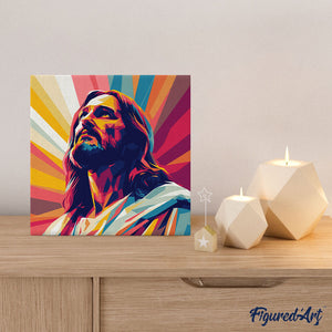 Mini Kit da Dipingere con i Numeri 20x20cm con cornice - Gesù radioso