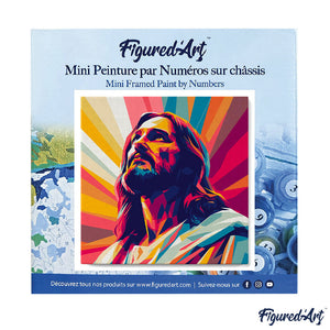 Mini Kit da Dipingere con i Numeri 20x20cm con cornice - Gesù radioso