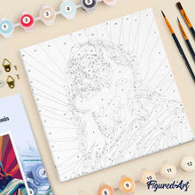 Carica l'immagine nel visualizzatore di Gallery, Mini Kit da Dipingere con i Numeri 20x20cm con cornice - Gesù radioso