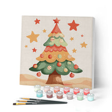 Carica l'immagine nel visualizzatore di Gallery, Mini Kit da Dipingere con i Numeri con cornice - Dolce albero di Natale