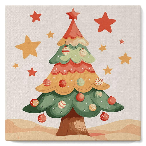 Mini Kit da Dipingere con i Numeri con cornice - Dolce albero di Natale