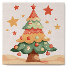 Carica l'immagine nel visualizzatore di Gallery, Mini Kit da Dipingere con i Numeri 20x20cm con cornice - Dolce albero di Natale