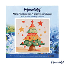 Carica l&#39;immagine nel visualizzatore di Gallery, Mini Kit da Dipingere con i Numeri 20x20cm con cornice - Dolce albero di Natale