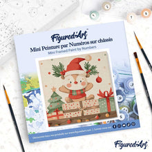Carica l'immagine nel visualizzatore di Gallery, Mini Kit da Dipingere con i Numeri 20x20cm con cornice - Regali e orsetto festivo