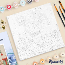 Carica l'immagine nel visualizzatore di Gallery, Mini Kit da Dipingere con i Numeri 20x20cm con cornice - Regali e orsetto festivo