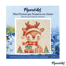 Carica l&#39;immagine nel visualizzatore di Gallery, Mini Kit da Dipingere con i Numeri 20x20cm con cornice - Renna festiva