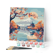 Carica l'immagine nel visualizzatore di Gallery, Mini Kit da Dipingere con i Numeri con cornice - Lago e Monte Fuji