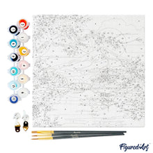 Carica l&#39;immagine nel visualizzatore di Gallery, Mini Kit da Dipingere con i Numeri 20x20cm con cornice - Lago e Monte Fuji