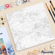 Carica l'immagine nel visualizzatore di Gallery, Mini Kit da Dipingere con i Numeri 20x20cm con cornice - Lago e Monte Fuji