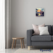 Carica l'immagine nel visualizzatore di Gallery, Mini Kit da Dipingere con i Numeri 20x20cm con cornice - Portale Torii al Tramonto
