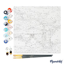 Carica l&#39;immagine nel visualizzatore di Gallery, Mini Kit da Dipingere con i Numeri 20x20cm con cornice - Portale Torii al Tramonto
