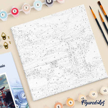 Carica l'immagine nel visualizzatore di Gallery, Mini Kit da Dipingere con i Numeri 20x20cm con cornice - Portale Torii al Tramonto