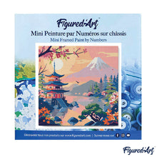 Carica l&#39;immagine nel visualizzatore di Gallery, Mini Kit da Dipingere con i Numeri 20x20cm con cornice - Pagoda e Monte Fuji