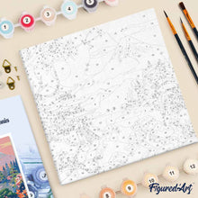Carica l'immagine nel visualizzatore di Gallery, Mini Kit da Dipingere con i Numeri 20x20cm con cornice - Pagoda e Monte Fuji