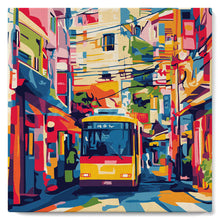 Carica l'immagine nel visualizzatore di Gallery, Mini Kit da Dipingere con i Numeri 20x20cm con cornice - Bus a Tokyo