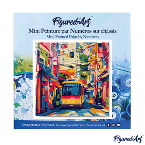 Mini Kit da Dipingere con i Numeri 20x20cm con cornice - Bus a Tokyo