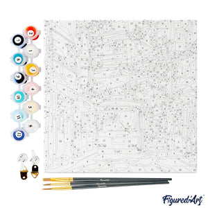 Mini Kit da Dipingere con i Numeri 20x20cm con cornice - Bus a Tokyo