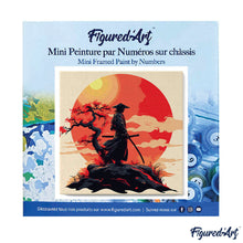 Carica l&#39;immagine nel visualizzatore di Gallery, Mini Kit da Dipingere con i Numeri 20x20cm con cornice - Samurai al Tramonto