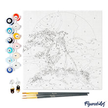 Carica l&#39;immagine nel visualizzatore di Gallery, Mini Kit da Dipingere con i Numeri 20x20cm con cornice - Samurai al Tramonto