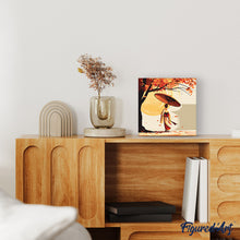 Carica l'immagine nel visualizzatore di Gallery, Mini Kit da Dipingere con i Numeri 20x20cm con cornice - Passeggiata tranquilla di una Geisha