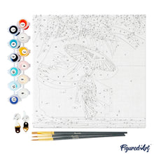Carica l&#39;immagine nel visualizzatore di Gallery, Mini Kit da Dipingere con i Numeri 20x20cm con cornice - Passeggiata tranquilla di una Geisha