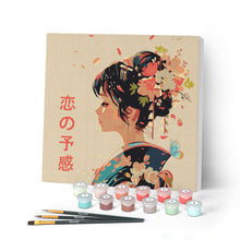 Carica l'immagine nel visualizzatore di Gallery, Mini Kit da Dipingere con i Numeri con cornice - Profumo giapponese dell'amore