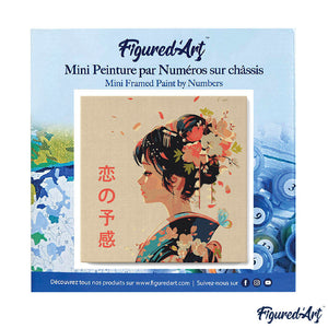 Mini Kit da Dipingere con i Numeri 20x20cm con cornice - Profumo giapponese dell'amore