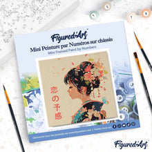 Carica l'immagine nel visualizzatore di Gallery, Mini Kit da Dipingere con i Numeri 20x20cm con cornice - Profumo giapponese dell'amore